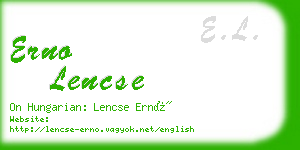 erno lencse business card